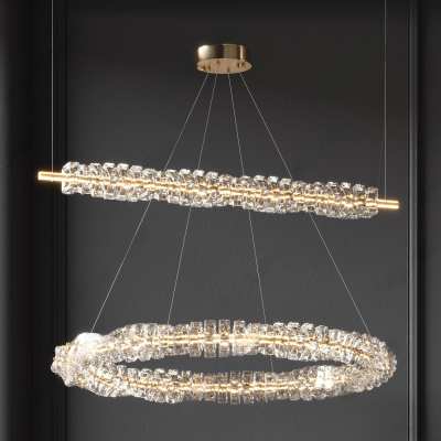 现代轻奢水晶吊灯组合3D模型下载